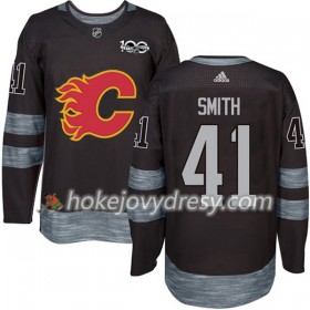 Pánské Hokejový Dres Calgary Flames Mike Smith 41 1917-2017 100th Anniversary Adidas Černá Authentic